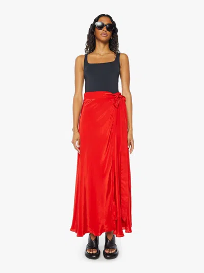 Maria Cher Luna Wrap Skirt In Red - Size X-large