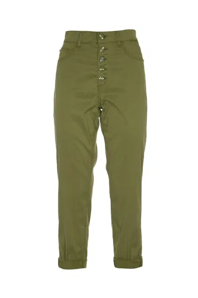 Dondup Button Fitted Trousers In Military