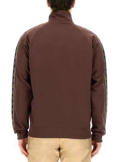 Fred Perry Zip Sweatshirt. In Brown