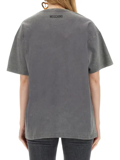 Moschino T-shirt With Logo In Grey