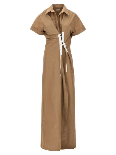 Dries Van Noten Delick Dress In Beige