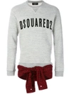 DSQUARED2 DSQUARED2 SWEATSHIRT MIT KONTRASTSCHNÜRUNG - GRAU,S74GU0200S2514812111091