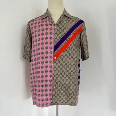 Pre-owned Gucci Silk Bowling Button Shirt