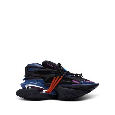 Balmain Sneakers In Black/blue