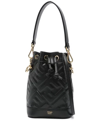 Fendi Women Mon Tresor Mini-bag With Ff Motif In Black