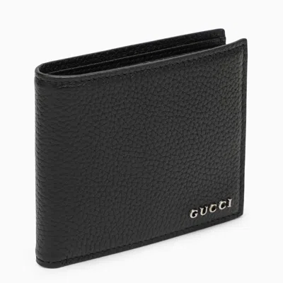 Gucci Black Billfold Wallet With Logo Men In White