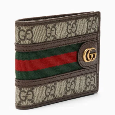 Gucci Ophidia Gg Bi-fold Wallet Men In Cream