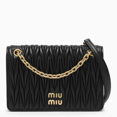 Miu Miu Black Matelassé Leather Bag Women