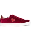 ANYA HINDMARCH BURGUNDY SUEDE GLITTER APPLIQUE SNEAKERS,96424112284102