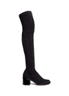 ROBERT CLERGERIE 'Mepe' patent heel suede thigh high sock boots