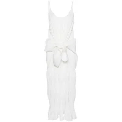 Jw Anderson Knot Front Long Dress In White