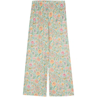 Louise Misha Floral Straight Trousers In Green