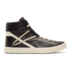 RICK OWENS RICK OWENS BLACK TRASHER HIGH-TOP SNEAKERS