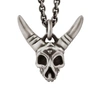 GUCCI Horned Skull Pendant With Hinged Jaw In Silver