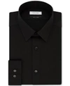 Calvin Klein Men's Steel Extra-slim Fit Non-iron Performance Stretch Herringbone Dress Shirt In Black