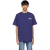 Balenciaga Political Logo Cotton Jersey T-shirt In Blue