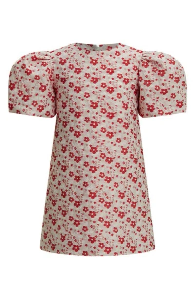 Bardot Junior Kids' Giselle Puff Sleeve Floral Minidress In Red Floral