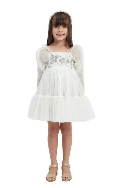 Bardot Junior Kids' Embry Long Sleeve Tulle Party Dress In Orchid White