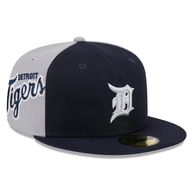 New Era Men's Navy/gray Detroit Tigers Gameday Sideswipe 59fifty Fitted Hat In Navy Gray