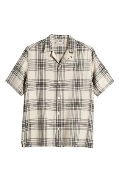 Allsaints Padres Plaid Camp Shirt In Lace White