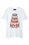 Simone Rocha Cake Graphic-print Cotton T-shirt In Burgundy