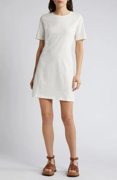 Treasure & Bond Seamed Organic Cotton T-shirt Dress In Ivory Egret