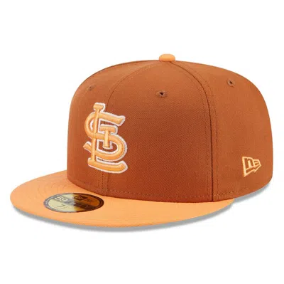 New Era Men's Brown/orange St. Louis Cardinals Spring Color Basic Two-tone 59fifty Fitted Hat In Brown Oran