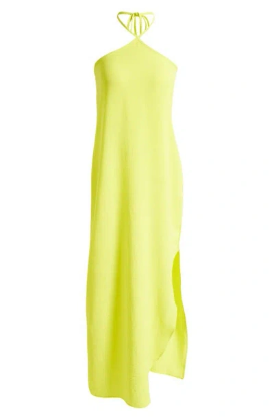 Vince Camuto Asymmetric Halter Maxi Dress In Lime Breeze