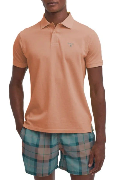 Barbour Lightweight Sports Piqué Polo In Coral Sands