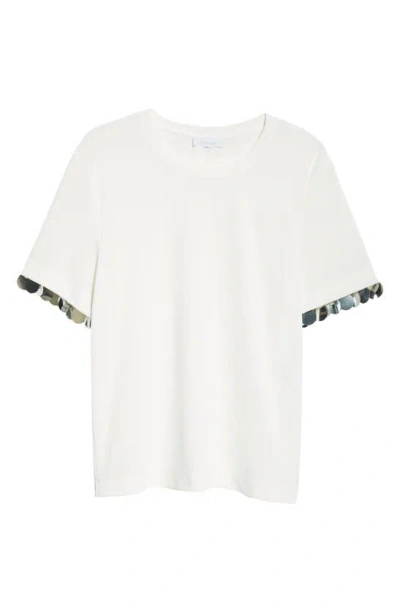 Rabanne Disc Trim Crewneck T-shirt In White