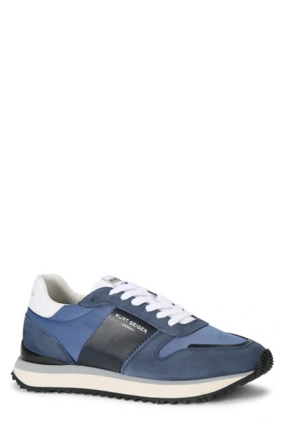 Kurt Geiger Leather Diego Trainers In Blue