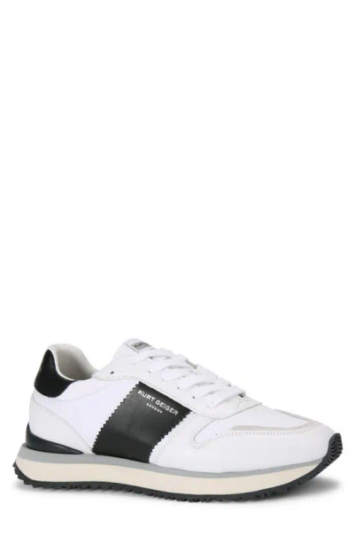 Kurt Geiger Leather Diego Sneakers In White/blk