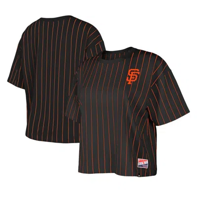 New Era Black San Francisco Giants Boxy Pinstripe T-shirt