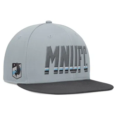 Fanatics Branded Gray Minnesota United Fc Smoke Snapback Hat