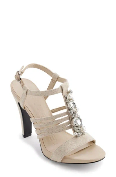 Karl Lagerfeld Cicely Strappy Dress Sandals In Natural,silver