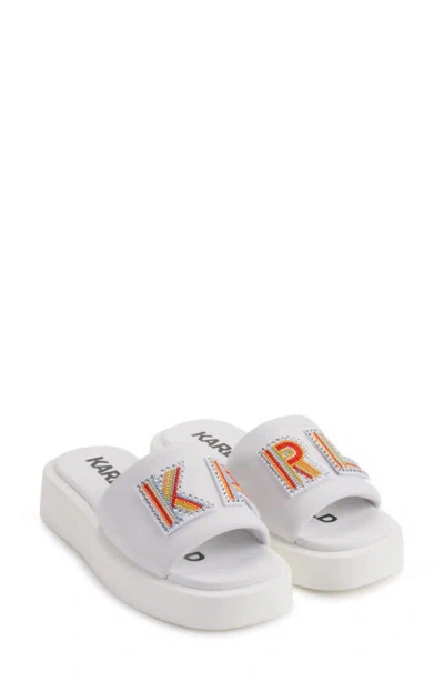 Karl Lagerfeld Opal Platform Sandal In Bright White
