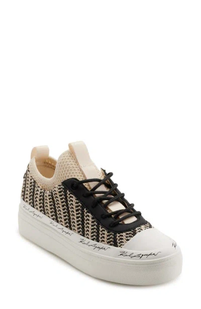 Karl Lagerfeld Cona Platform Sneaker In Natural,cream