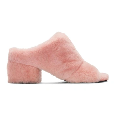 3.1 Phillip Lim / フィリップ リム Genuine Shearling Cube Mule In Candy Pink