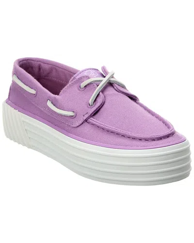 Sperry Pier Wave Heavy Twill Boat Shoe In Purple