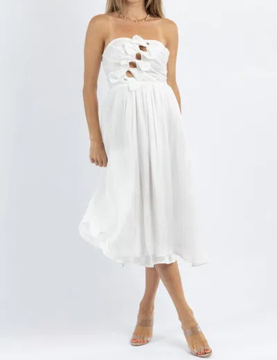 Storia If Only Bow Bust Midi Dress In White
