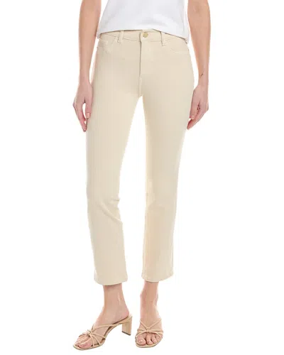 Dl1961 Mara Straight Mid-rise Parchment Instasculpt Ankle Jean In Beige