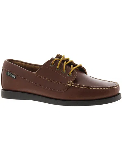Eastland Falmouth Womens Leather Lace-up Loafers In Brown