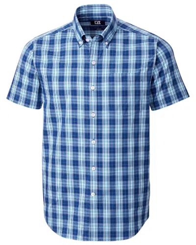 Cutter & Buck Strive Shadow Plaid Shirt In Blue