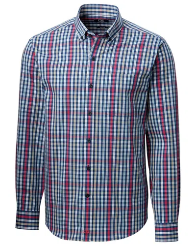 Cutter & Buck Anchor Double Check Plaid Shirt In Pink