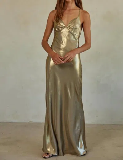 By Together Twilight Kiss Dress Woven In Metallic Gold In Multi