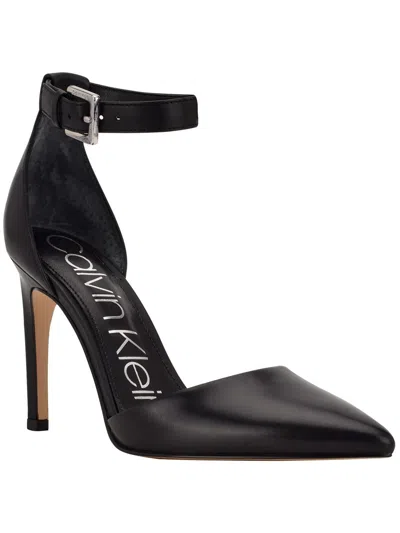 Calvin Klein Hilda Womens Suede Ankle Strap Dress Heels In Multi