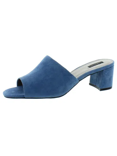 Array Mia Womens Leather Slip On Mules In Blue