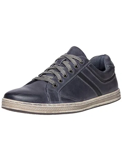 Propét Lucas Mens Leather Low Top Sneakers In Blue