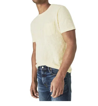 Lucky Brand Linen Pocket Crew In Pale Banana In Multi