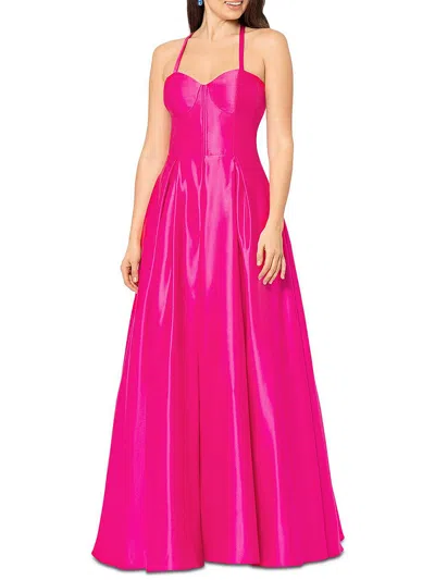 Blondie Nites Juniors Womens Corset Lace-up Evening Dress In Pink